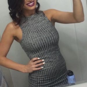 Grey sleeveless sweater dress S M